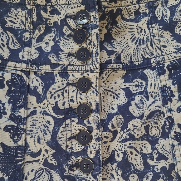 Ulla Johnson Blue and White Greer Floral Print Wide-leg Jeans - Size 8 - Picture 6 of 11